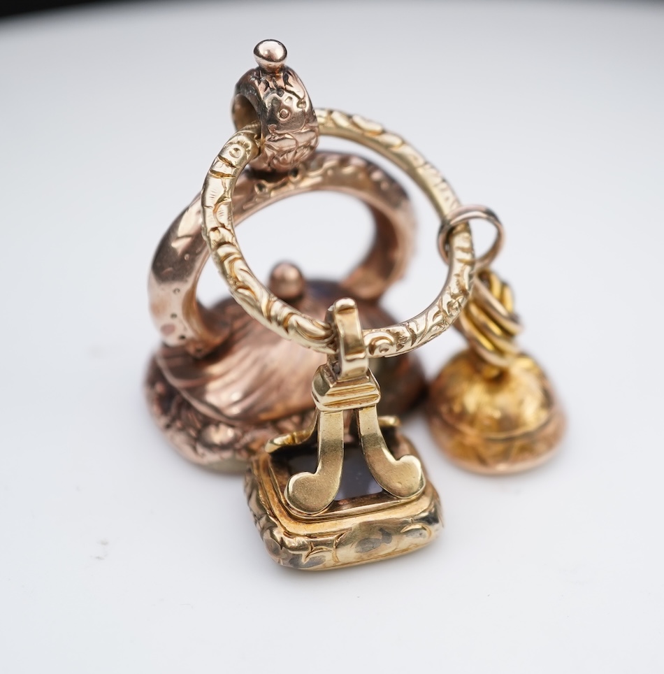 Three fob seals, 19th century